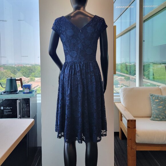 Bery Love Floral Patterned Navy Blue Dress - Picture 3 of 8